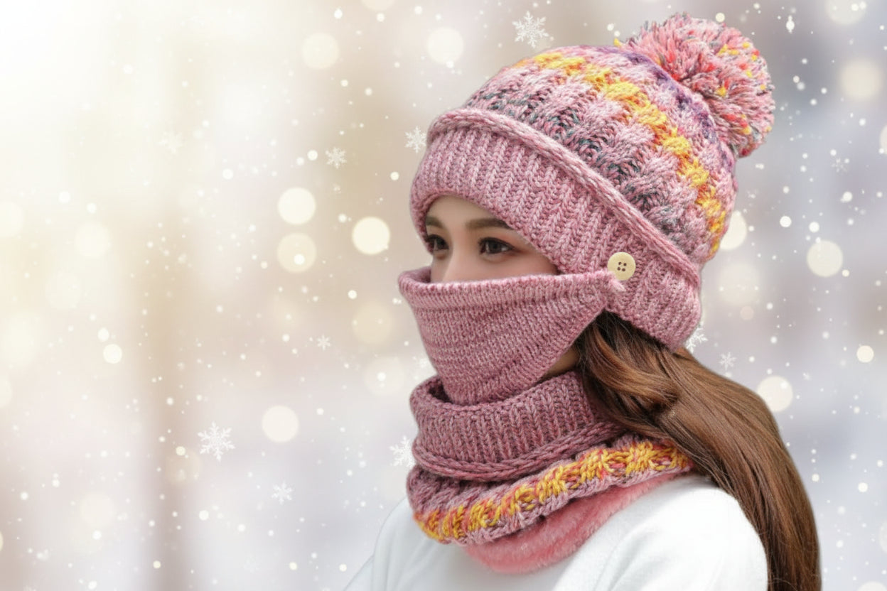 Winter Plush Knitted Hat – Soft Warm Knit Beanie for Cold Weather - FitiqueFit