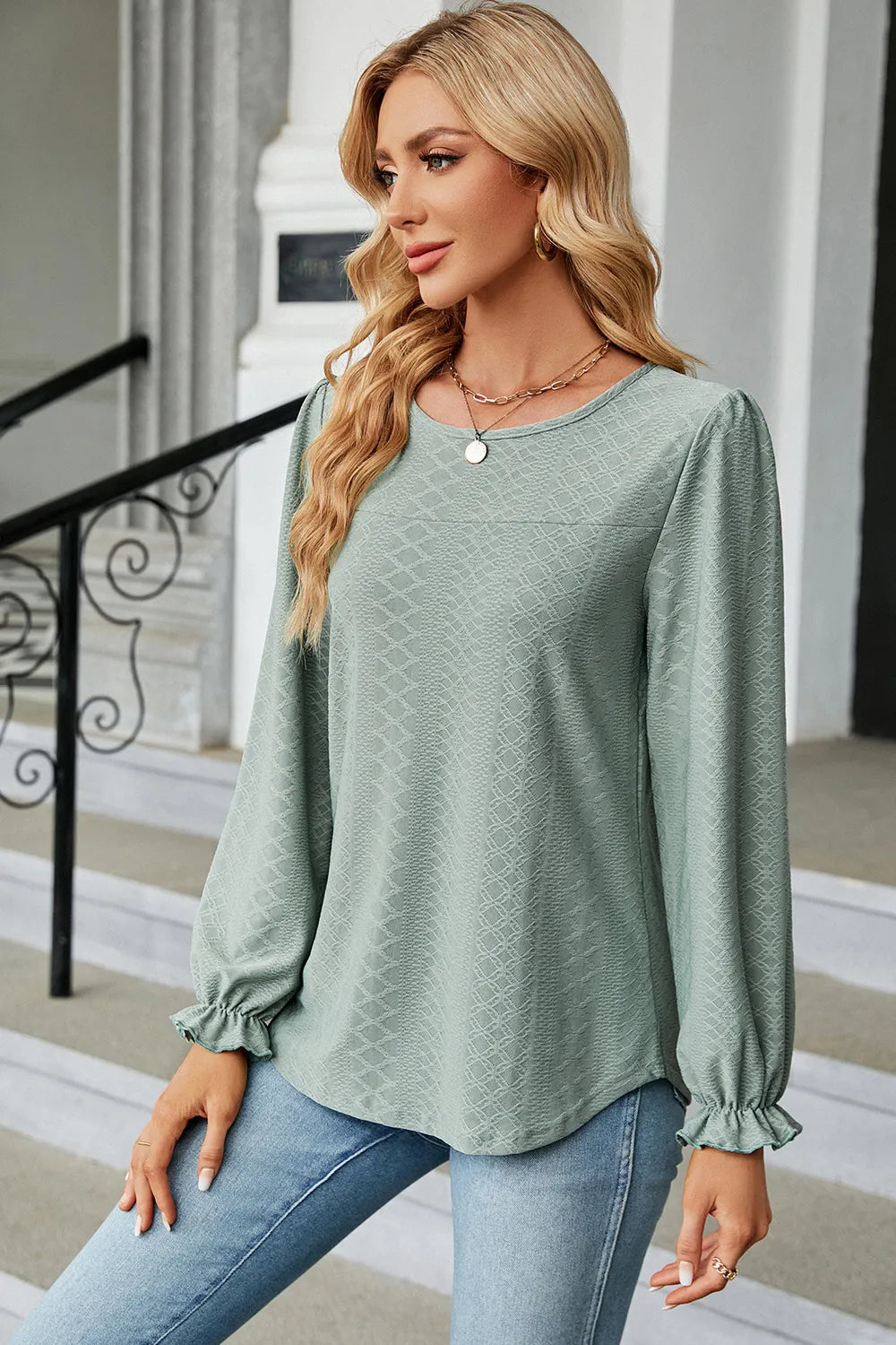🌸 Round Neck Flounce Sleeve T-Shirt eprolo