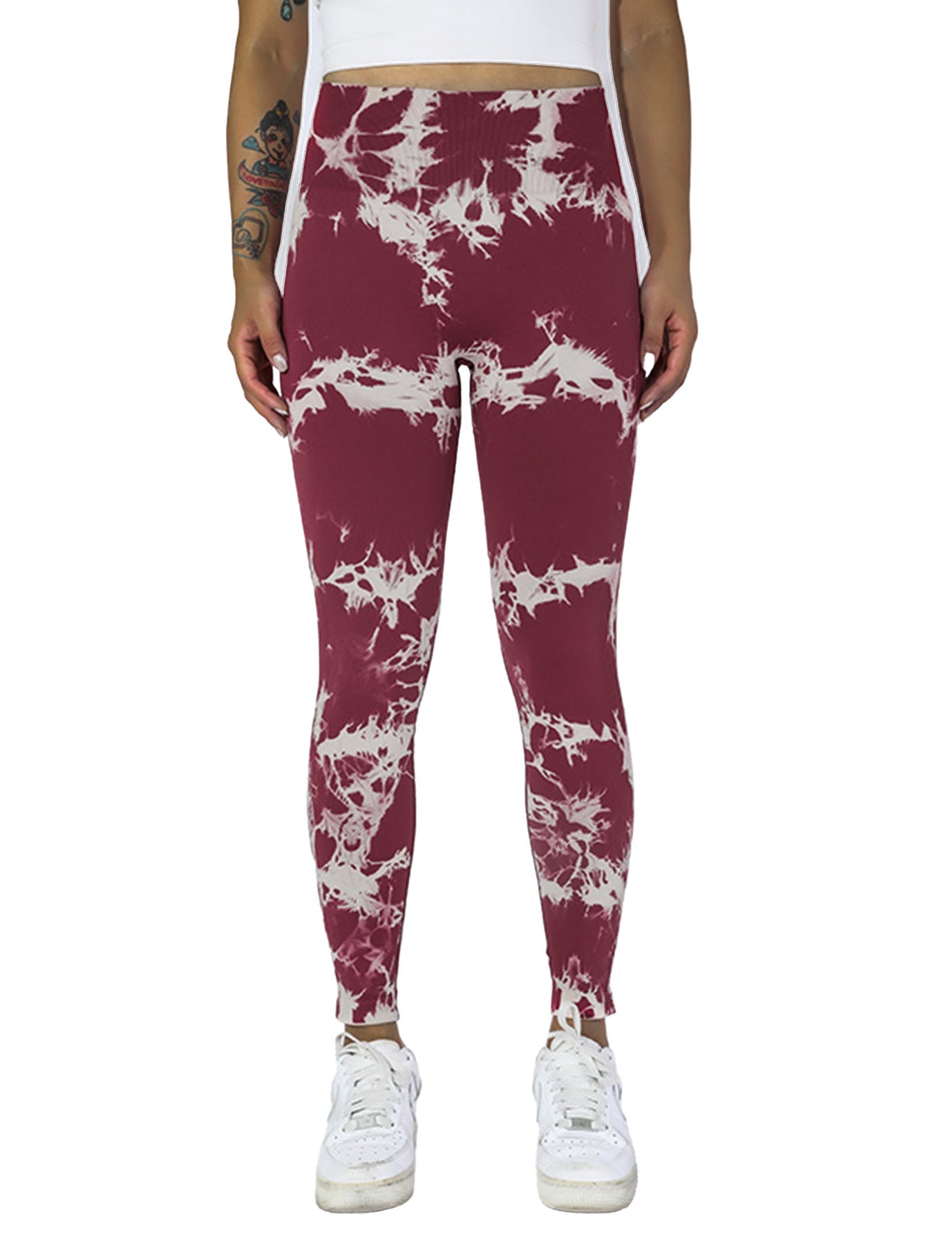 5PCS Tie-dye Cut-out Leggings Fitness Yoga Pants For The Gym CJ US