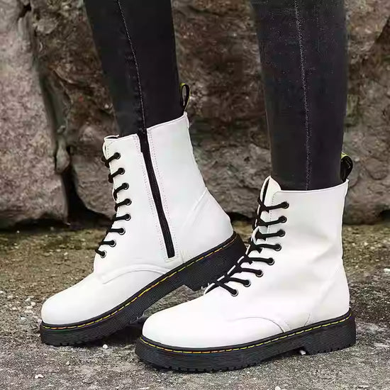 Women’s Martin Short Boots – Classic Lace-Up Ankle Boots - FitiqueFit