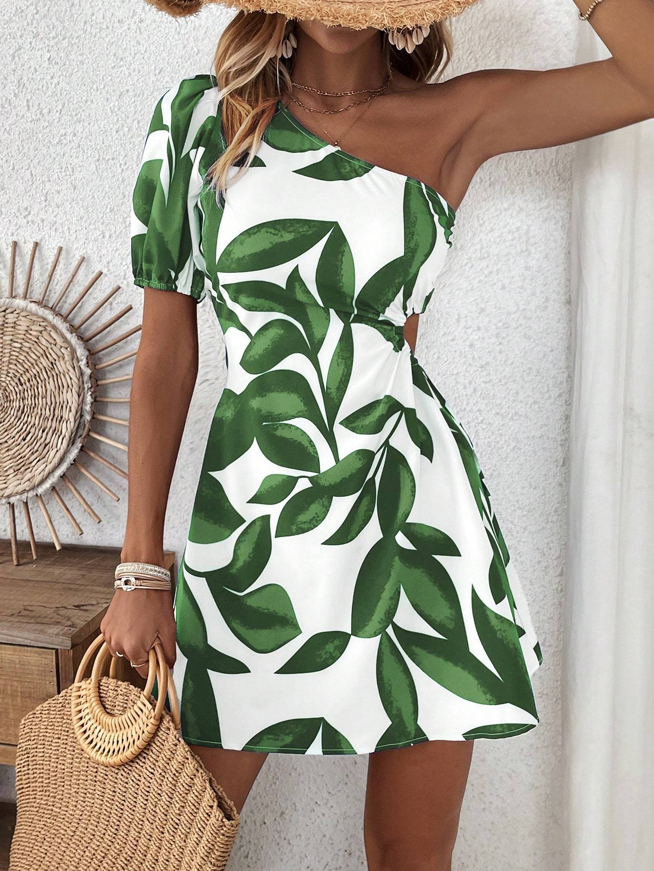 Puff Sleeve Dress For Summer Vacation For New Year Clothes Vacation Beach Outfits Women CJ US
