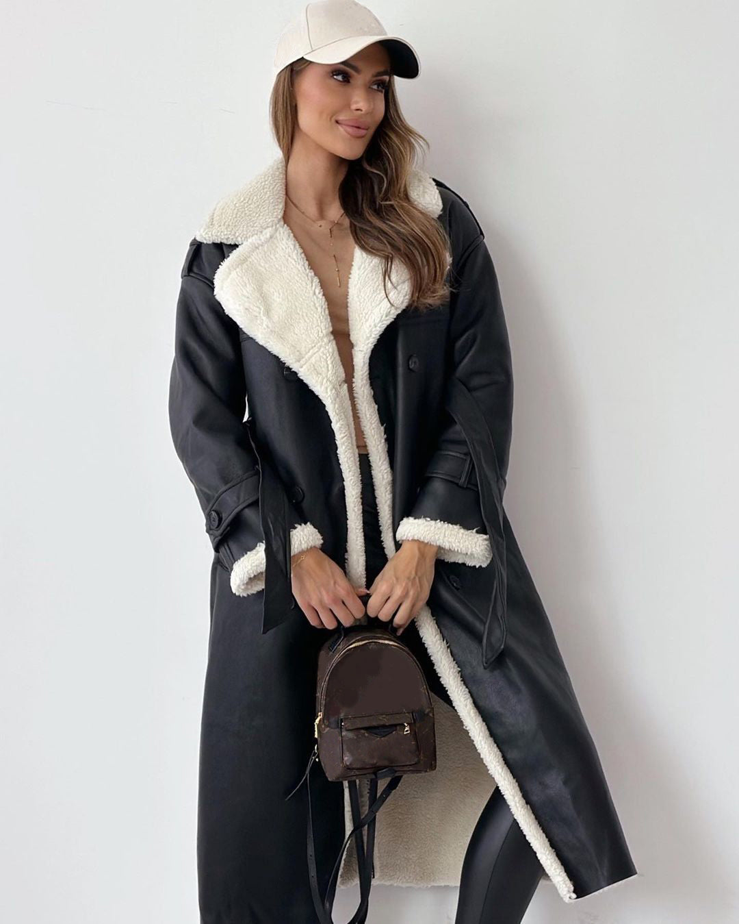 Winter Jacket With Belt Fashion Double Breasted Lapel Windbreaker Women's Long Trench Coat Mid-length Overcoat Clothing 