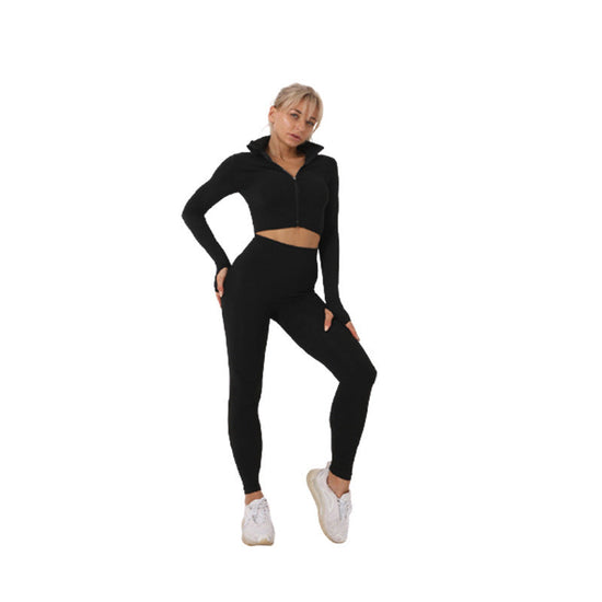 2-Piece Seamless Zip-Up Yoga Set – Workout Sets for Women FitiqueFit