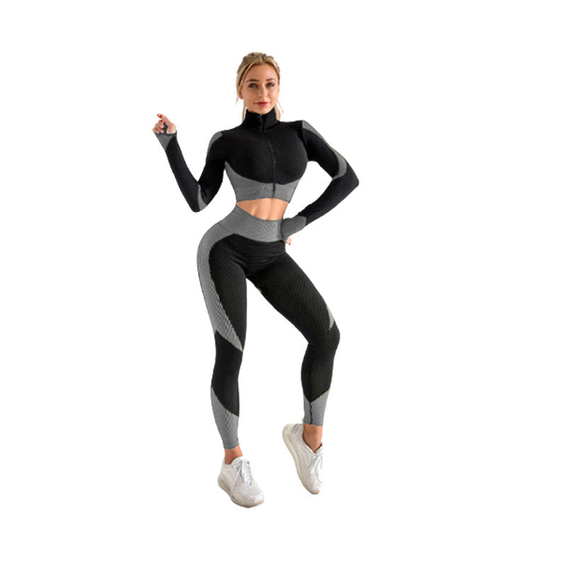 2-Piece Seamless Zip-Up Yoga Set – Workout Sets for Women FitiqueFit