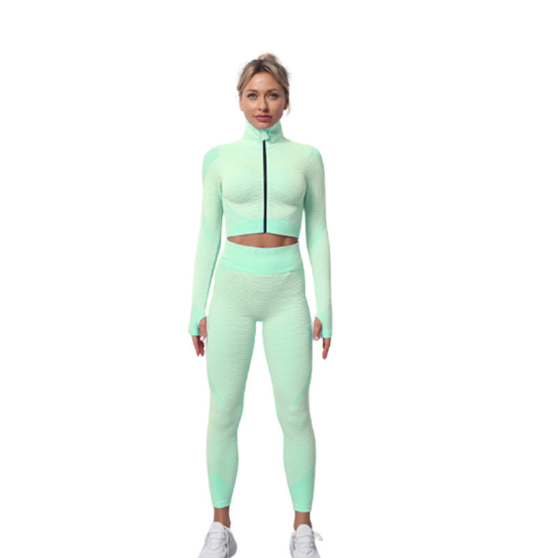 2-Piece Seamless Zip-Up Yoga Set – Workout Sets for Women FitiqueFit