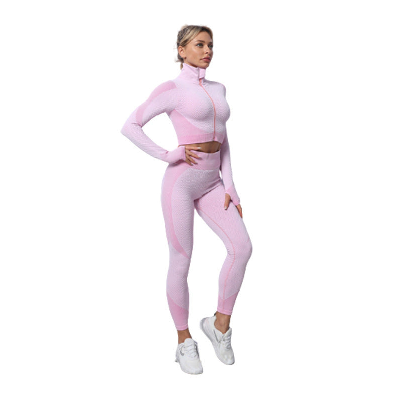 2-Piece Seamless Zip-Up Yoga Set – Workout Sets for Women FitiqueFit