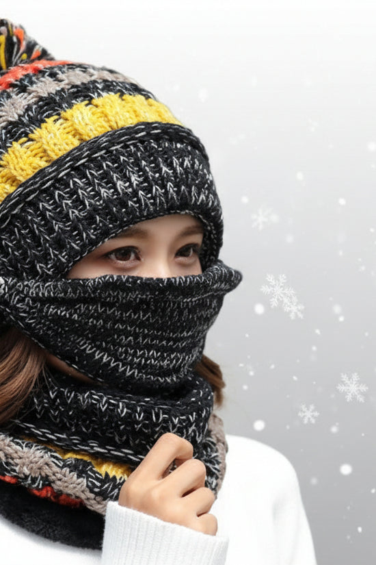 Winter Plush Knitted Hat – Soft Warm Knit Beanie for Cold Weather - FitiqueFit