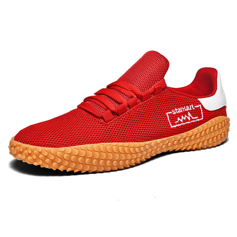 Spring and Summer Flying Woven Casual Shoes Large Men's Shoes Beathable Korean Forrest Gump Sneakers CJ US
