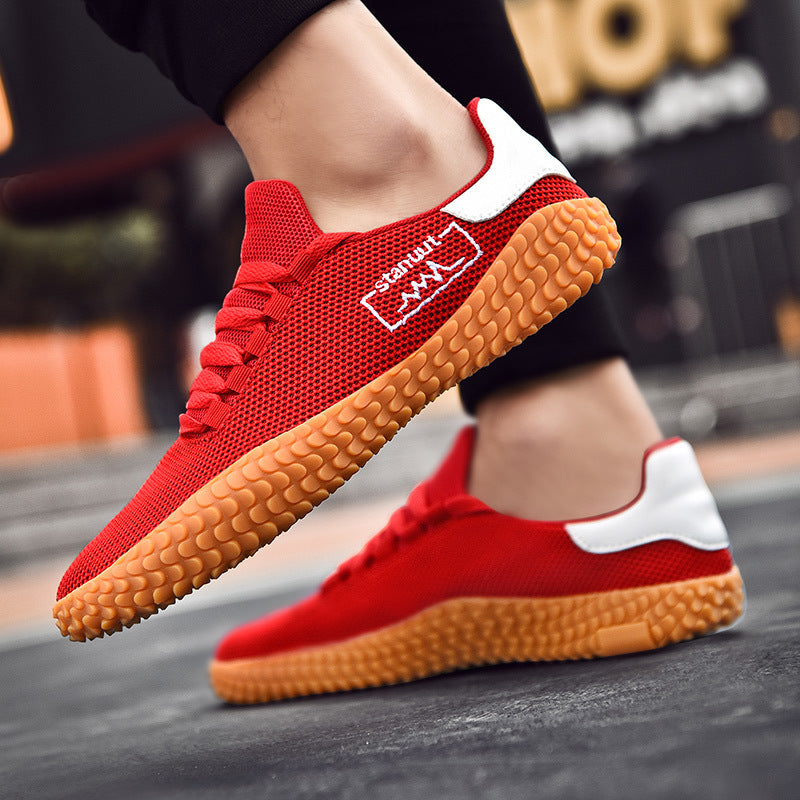 Spring and Summer Flying Woven Casual Shoes Large Men's Shoes Beathable Korean Forrest Gump Sneakers CJ US