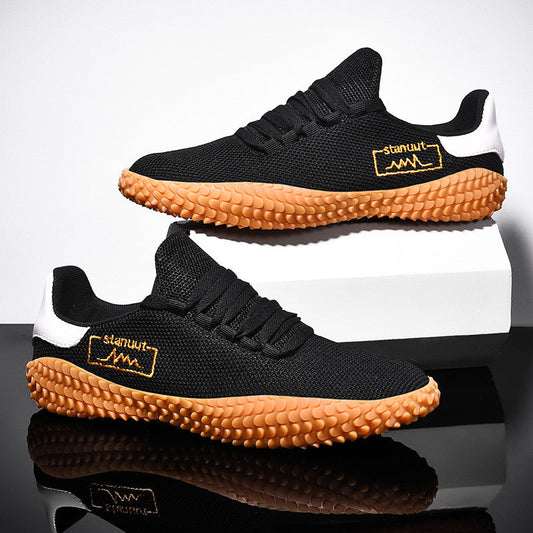 Spring and Summer Flying Woven Casual Shoes Large Men's Shoes Beathable Korean Forrest Gump Sneakers CJ US
