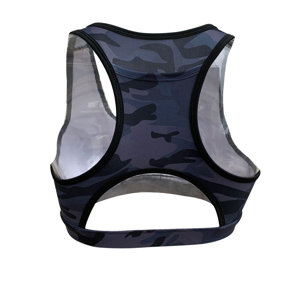 European And American New Back Pocket Portable Phone Shockproof Yoga Running Sports 3D Printing Beautiful Back Yoga Bra CJ