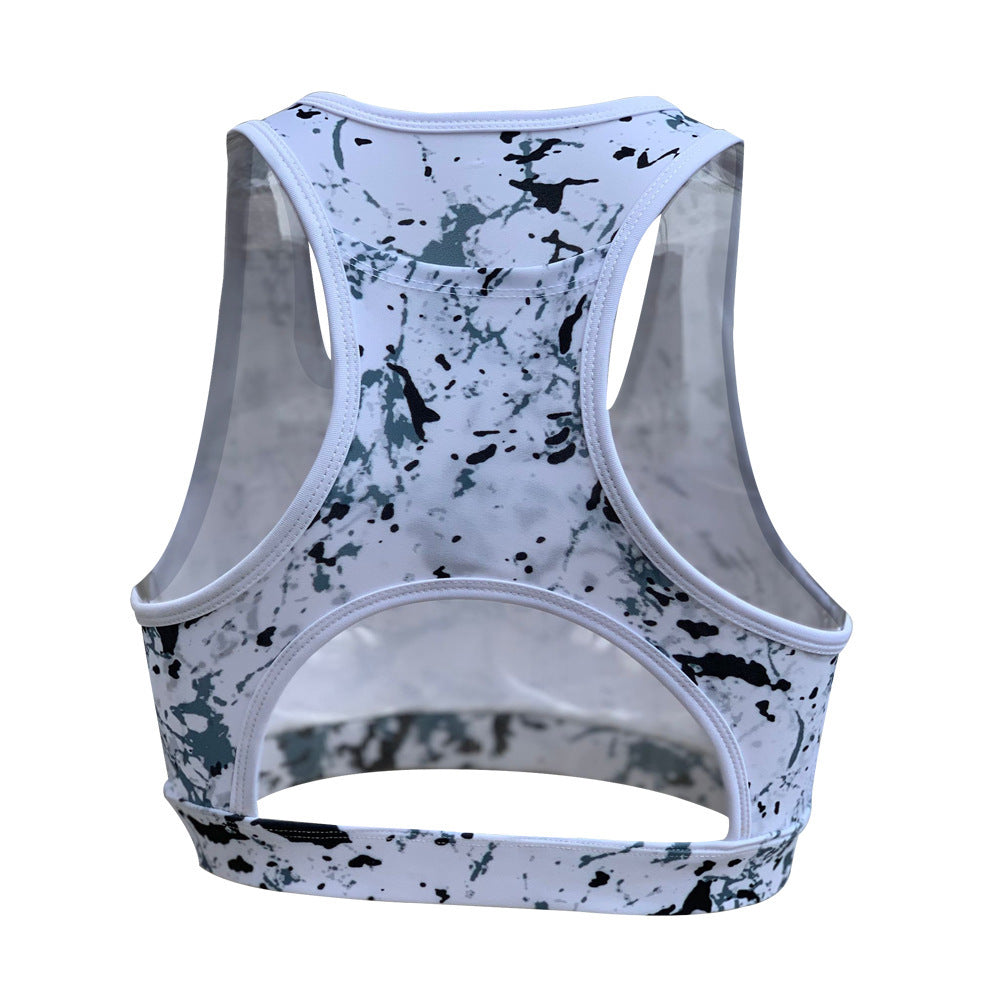 European And American New Back Pocket Portable Phone Shockproof Yoga Running Sports 3D Printing Beautiful Back Yoga Bra CJ