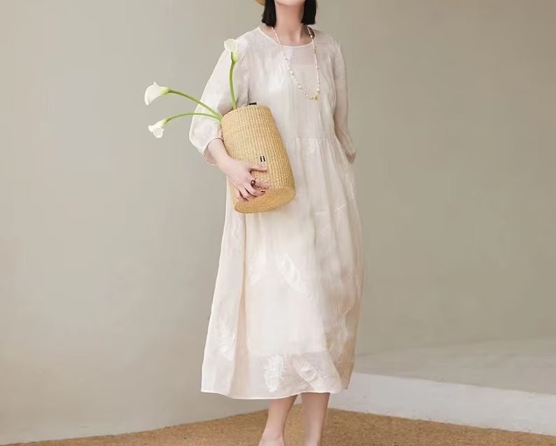 Women's Fashion Personality Linen Dress CJ US