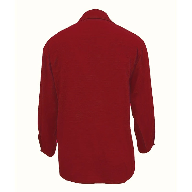 Women's Simple Button Front Shirt, Elegant Long Sleeve Solid Color Shirt Tops CJ US