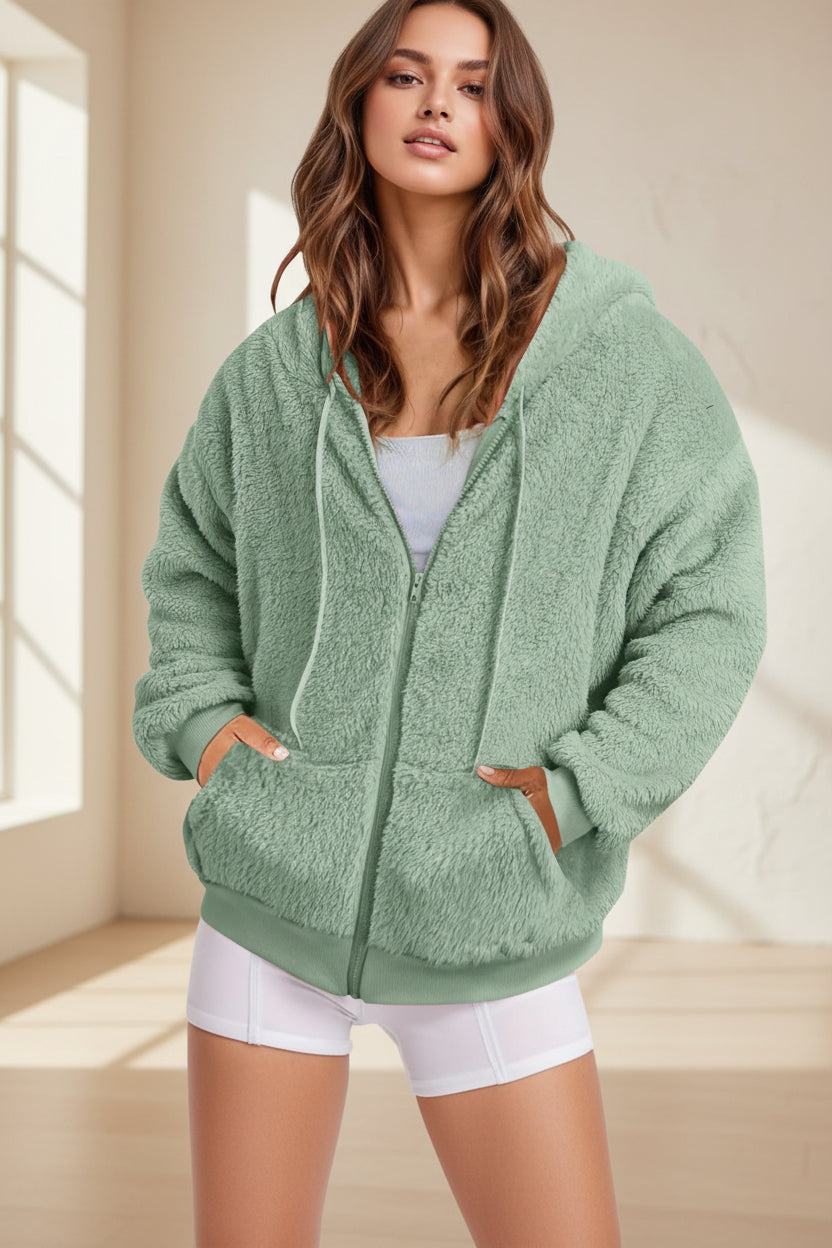 Autumn Winter Casual Long Solid Color Hoodie 