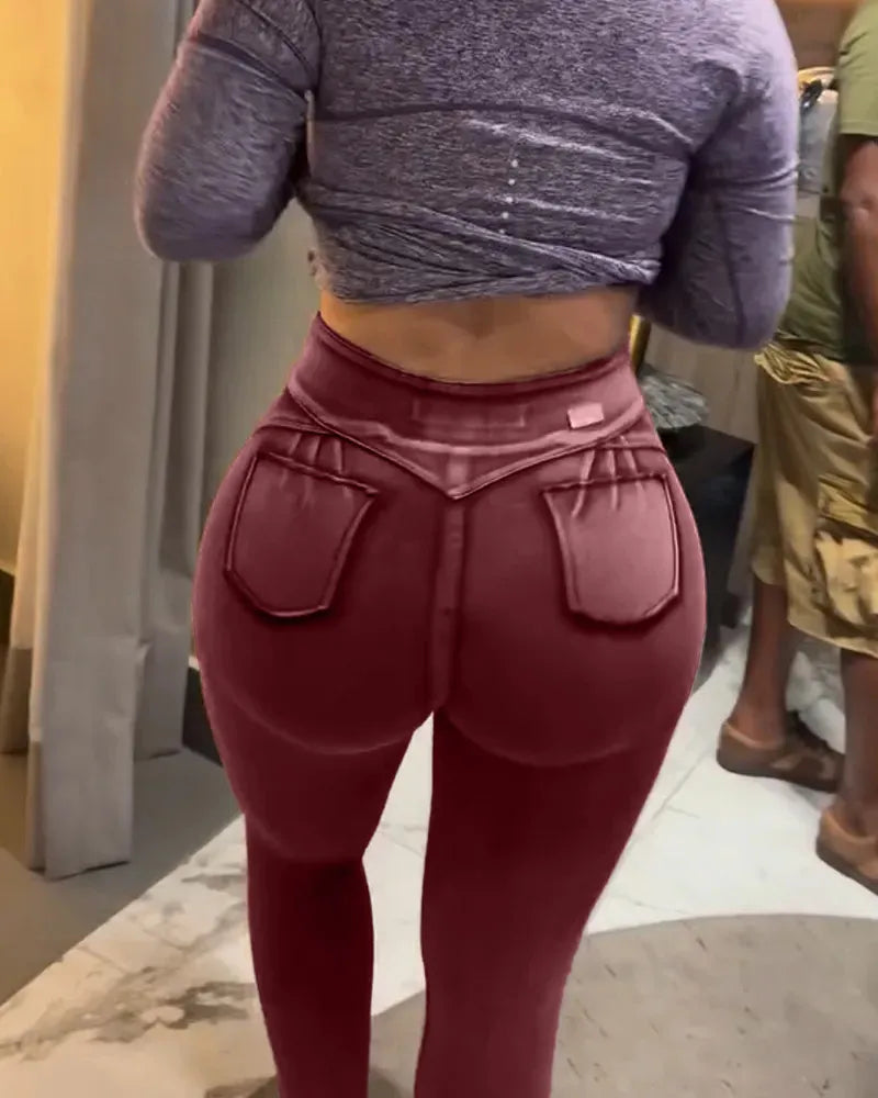 Women's Butt Lifting Stretch Jeans Denim Pants New 2025 Fashion Tight Pants Slim Fit High Waisted with Zipper Women's Bottoms FitiqueFit