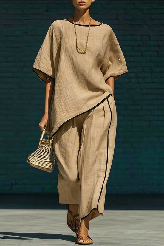 Casual Resort-Style Fashionable Loose Two-Piece Set For Women 