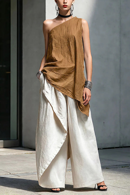 Casual Versatile Fashionable One-shoulder T-shirt 