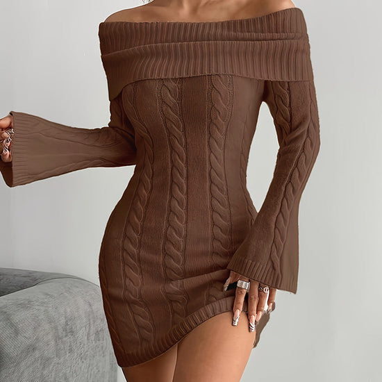 Women's Off Shoulder Bodycon Dress, Long Sleeve Mini Club Dress, Elegant Party Fitted Short Dresses CJ US