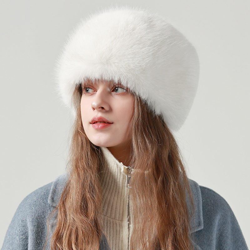 All-match Earflaps Northeast Bucket Plush Bucket Hat 