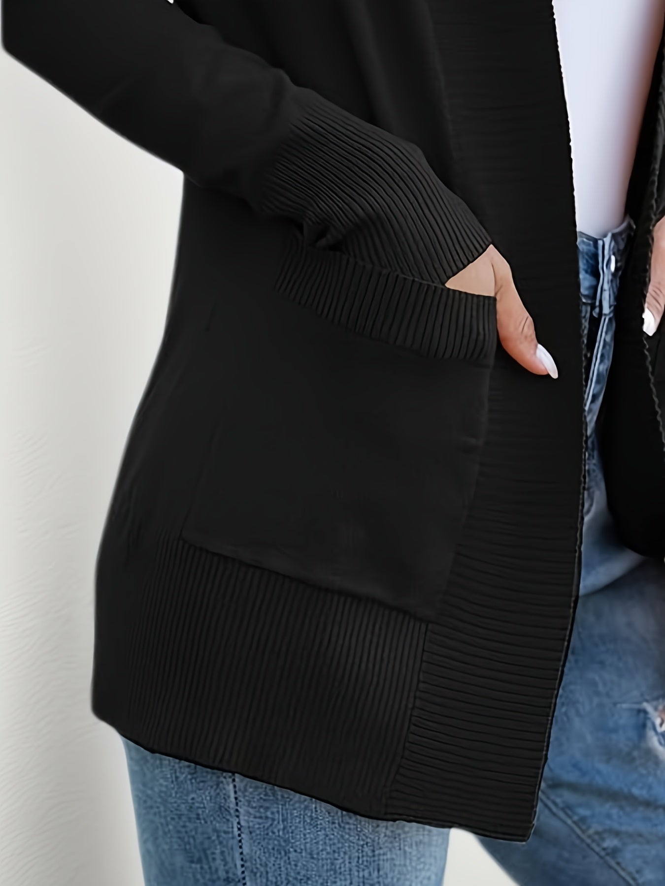 2025 Women's New Cardigan, Solid Color Knitted Jacket, Casual Lightweight Cardigan With Pockets, Fashionable Top For Streetwear Women CJ US