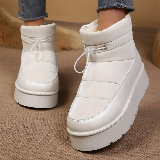 Women’s Fleece-Lined Short Boots – Warm Cotton Lined Winter Ankle Boots - FitiqueFit