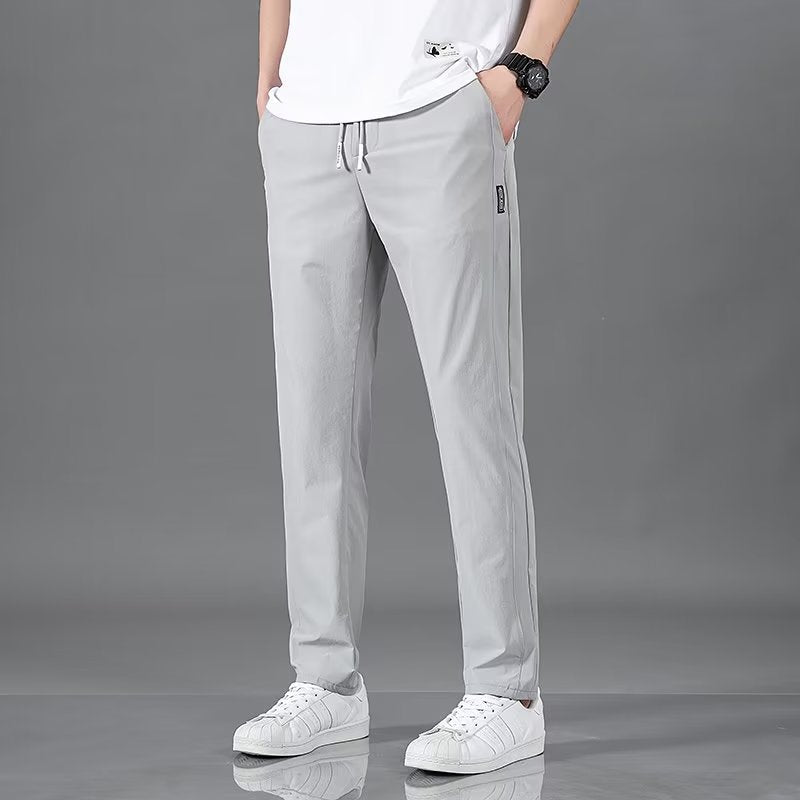 🧊 Men's Ice Silk Plus Size Straight-Leg Pants FitiqueFit