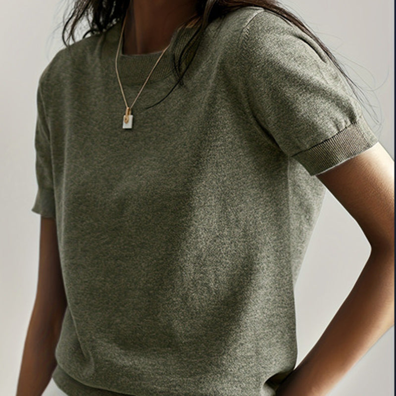 Women's Soft Stretch T-Shirt - Minimalist Everyday Top For Office & Casual Wear 