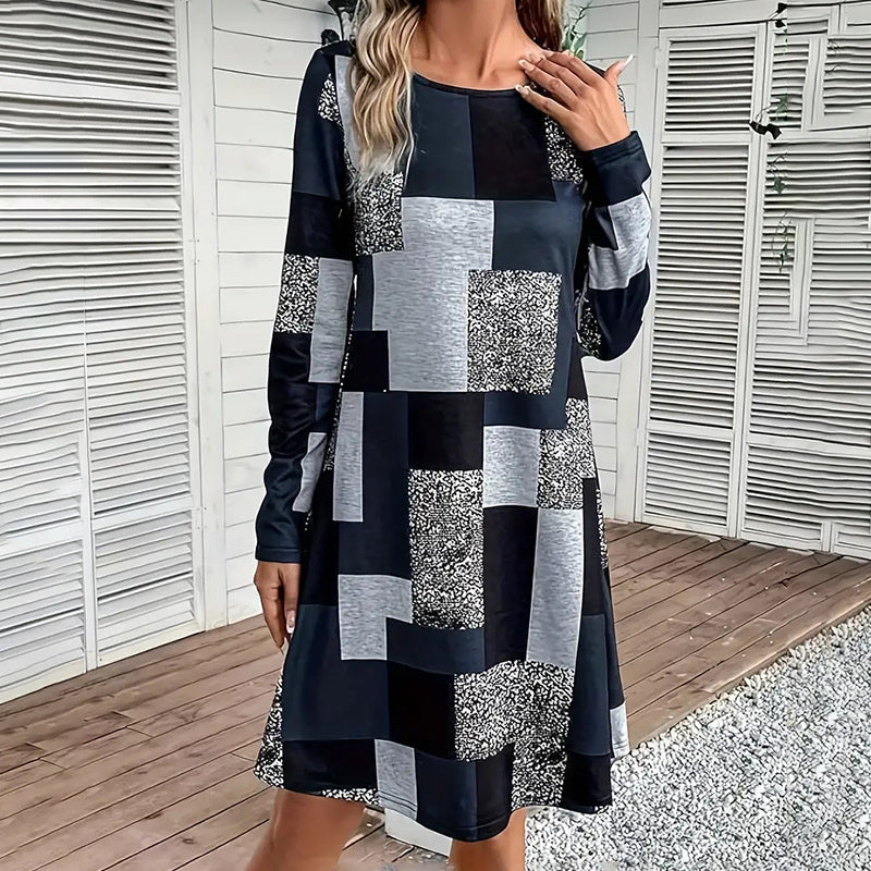Women's Round Neck Long Sleeve Dress CJ US
