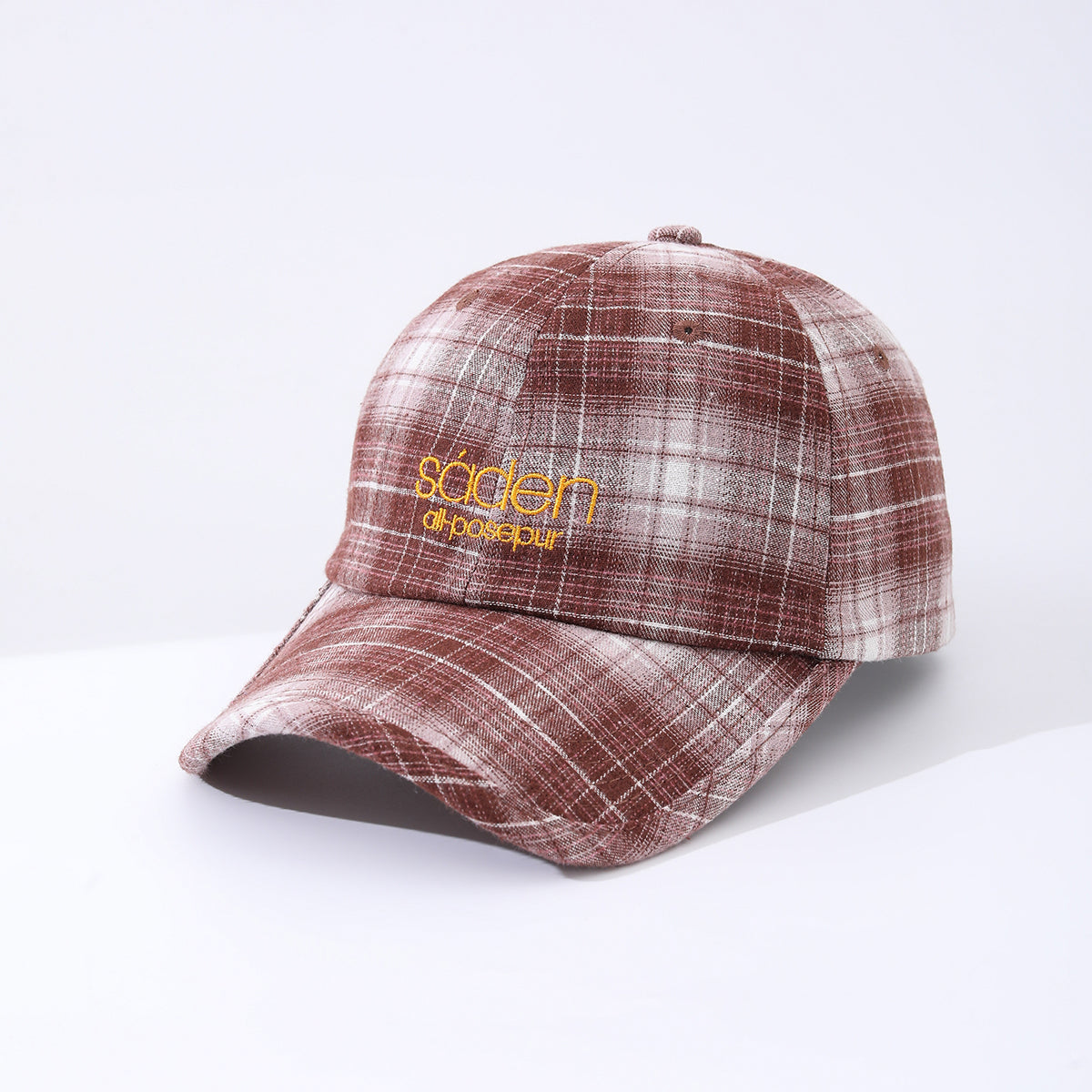 Striped Checkered Embroidered Letter Simple And Fashionable Baseball Cap Suitable For Daily Outdoor Outings And Travels 