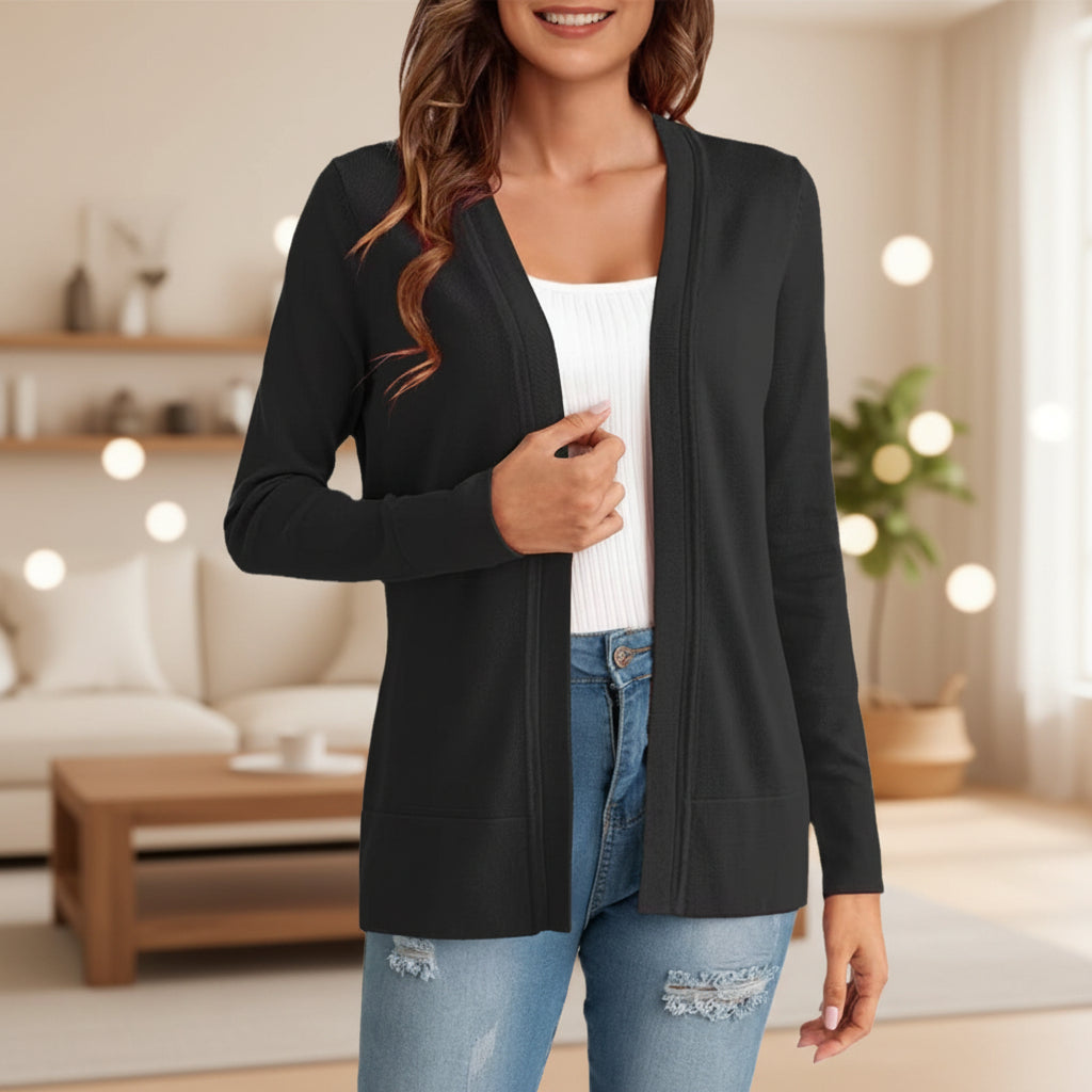 Womens Simple All-Match Knitted Cardigan Coat 