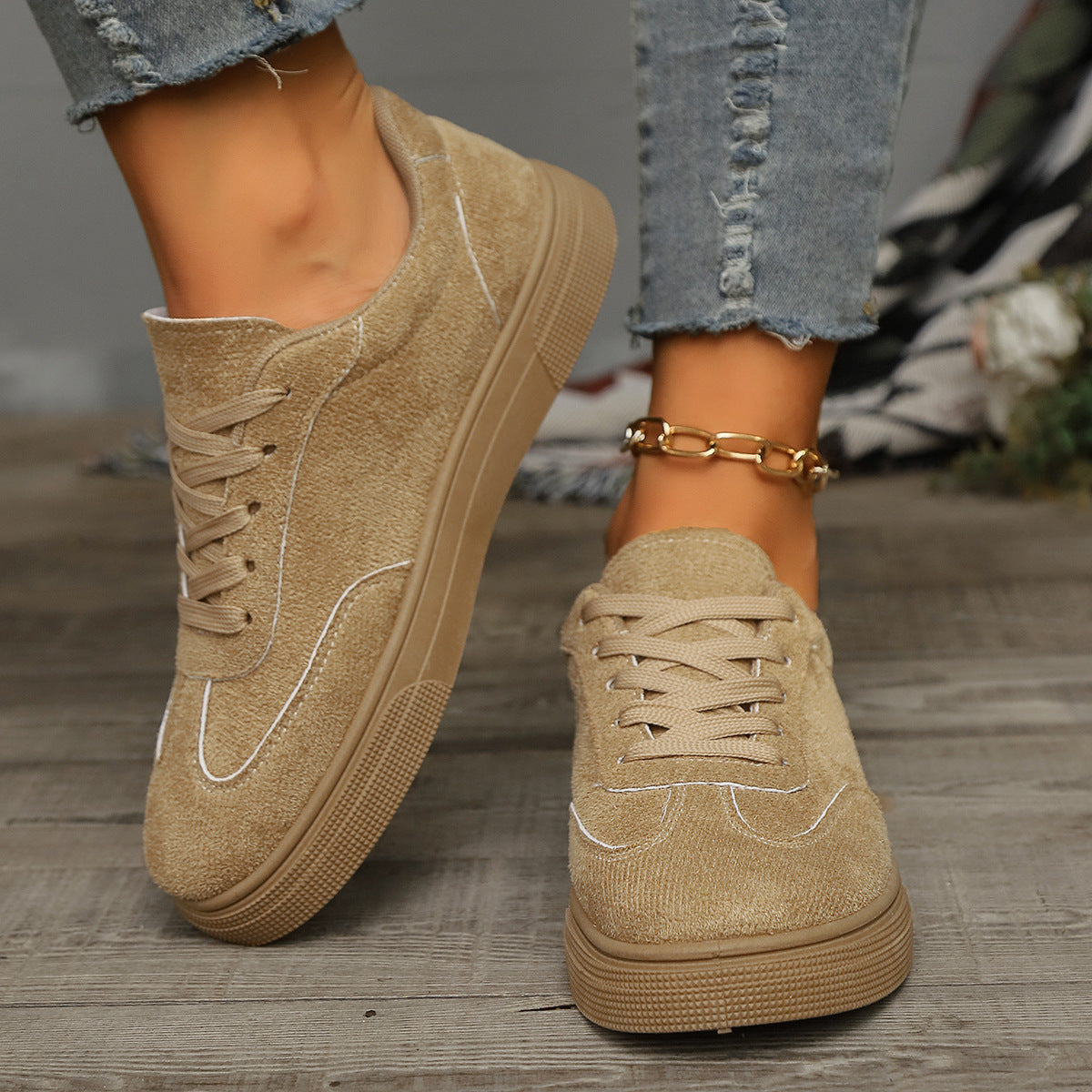 Round Toe Elegant Student Casual Lace Up Shoes CJ