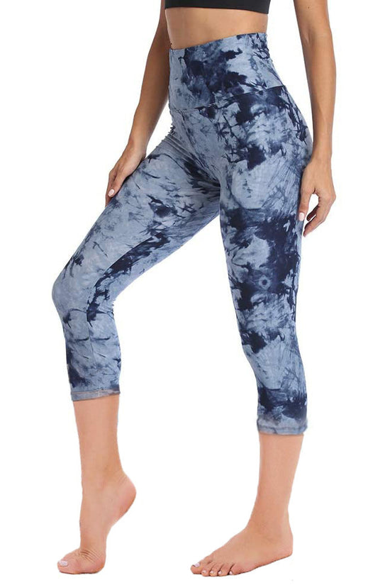 Cropped High-Rise Leggings – USA Flag Print Patriotic Workout Pants 