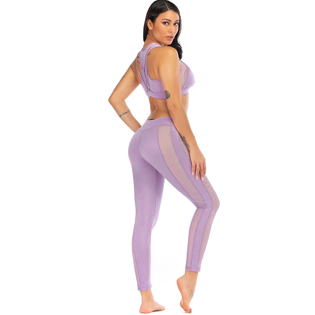 🧘‍♀️ Mesh Cross-Strap Hollow Yoga Suit for Women FitiqueFit