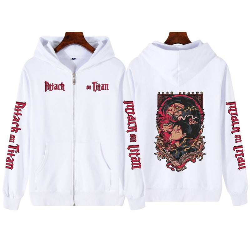 Printed Zipper Sweater Autumn And Winter Unisex Coat Hoodie 