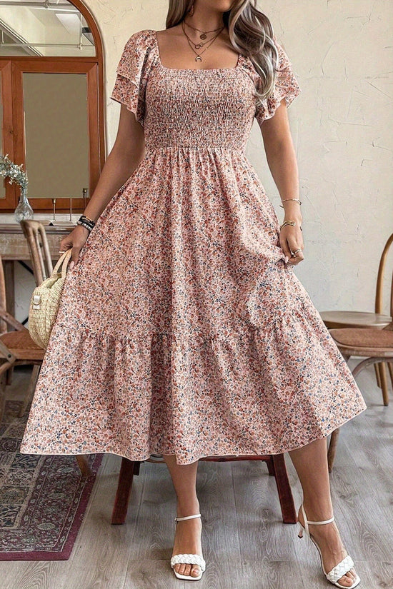 Plus Size Backless Midi Dress – Elegant Pleated Summer Party Dress CJ US