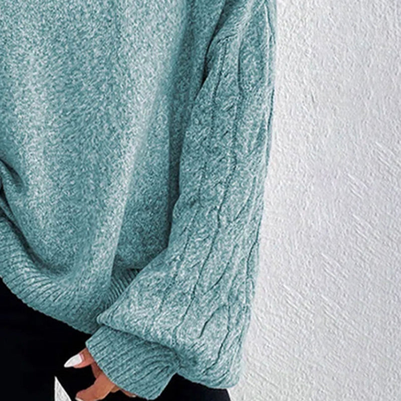 Women's Cold Shoulder Sweater - Sexy High Neck Cut Out Pullover Long Sleeve Top 