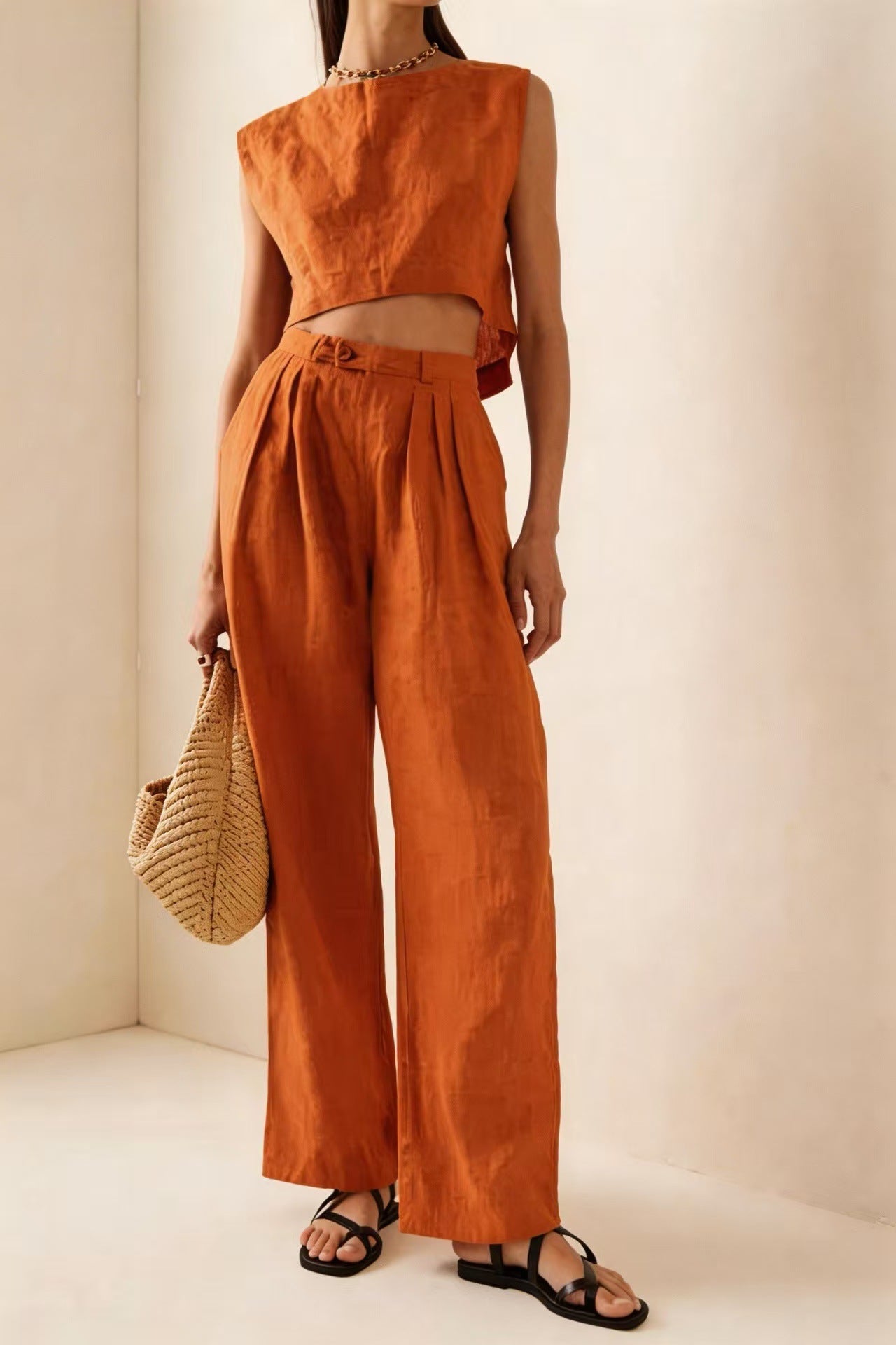Breathable Comfortable Crew-neck Loose-fitting Casual Set 