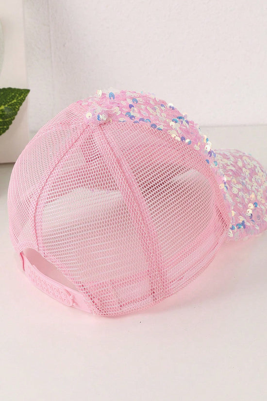 Colorful Sequin-embroidered Mesh Fabric Breathable Beanie With Sunshade Trendy Fashion Style Baseball Cap For Daily Outings, Parties, Outdoor Activities 