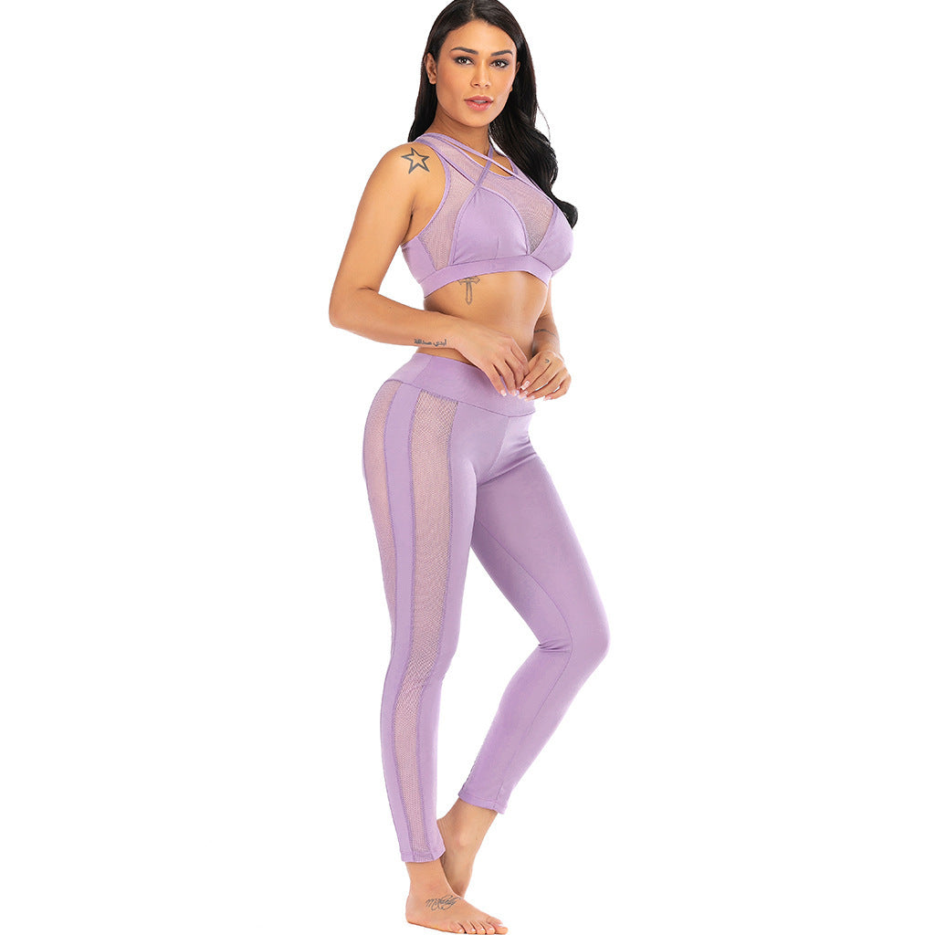 🧘‍♀️ Mesh Cross-Strap Hollow Yoga Suit for Women FitiqueFit