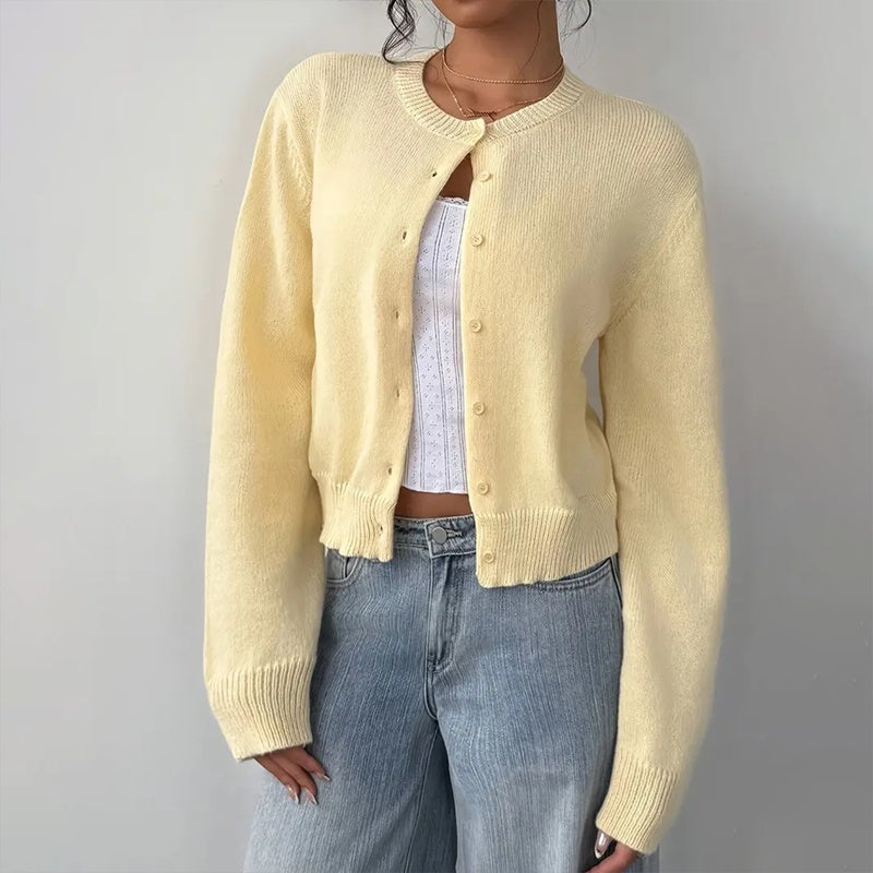 Light Ribbed Button-Up Cardigan CJ US
