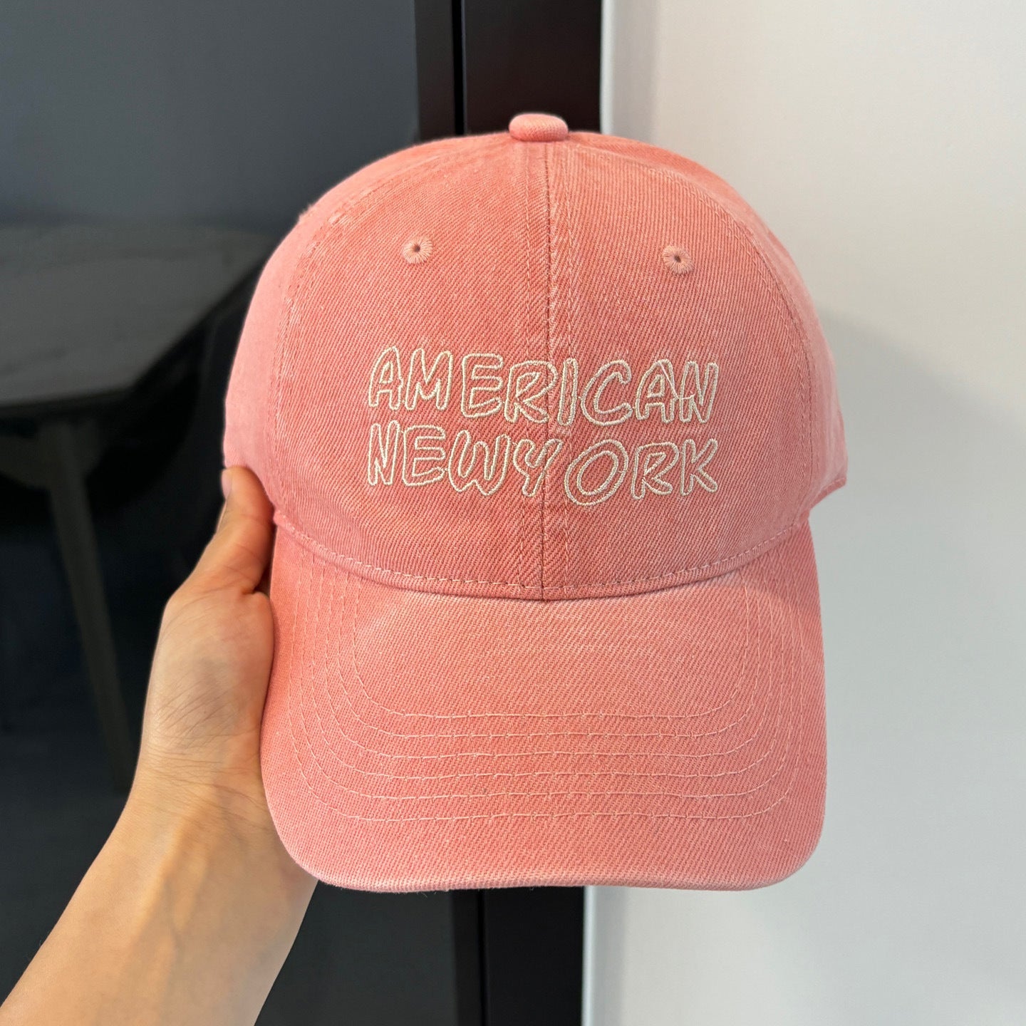 American Retro Washed Denim Peaked Cap Female Korean Style CJ