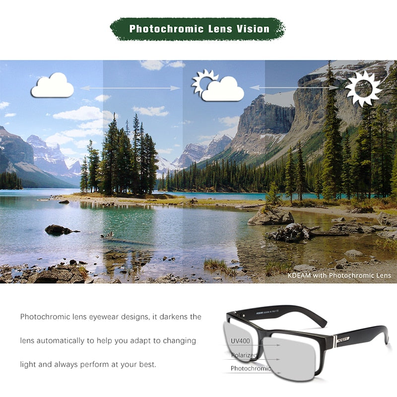 Revamp Of Sport Men Sunglasses Polarized KDEAM Shockingly Colors Sun Glasses Outdoor Driving Photochromic Sunglass With Box eprolo