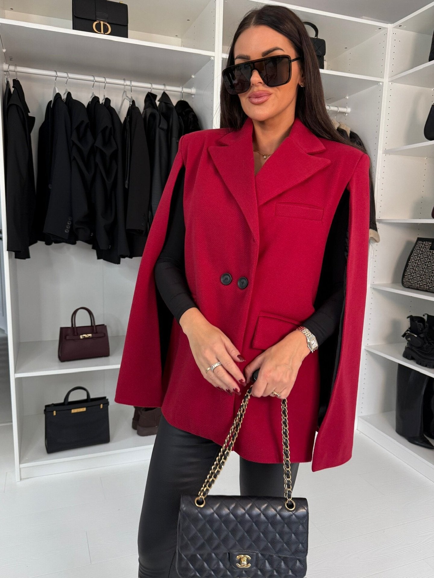Fashion Solid Color Loose Shawl Coat 