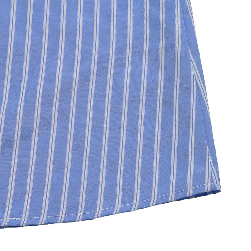 Women’s Striped Tie-Front Puff Sleeve Mini Dress CJ US