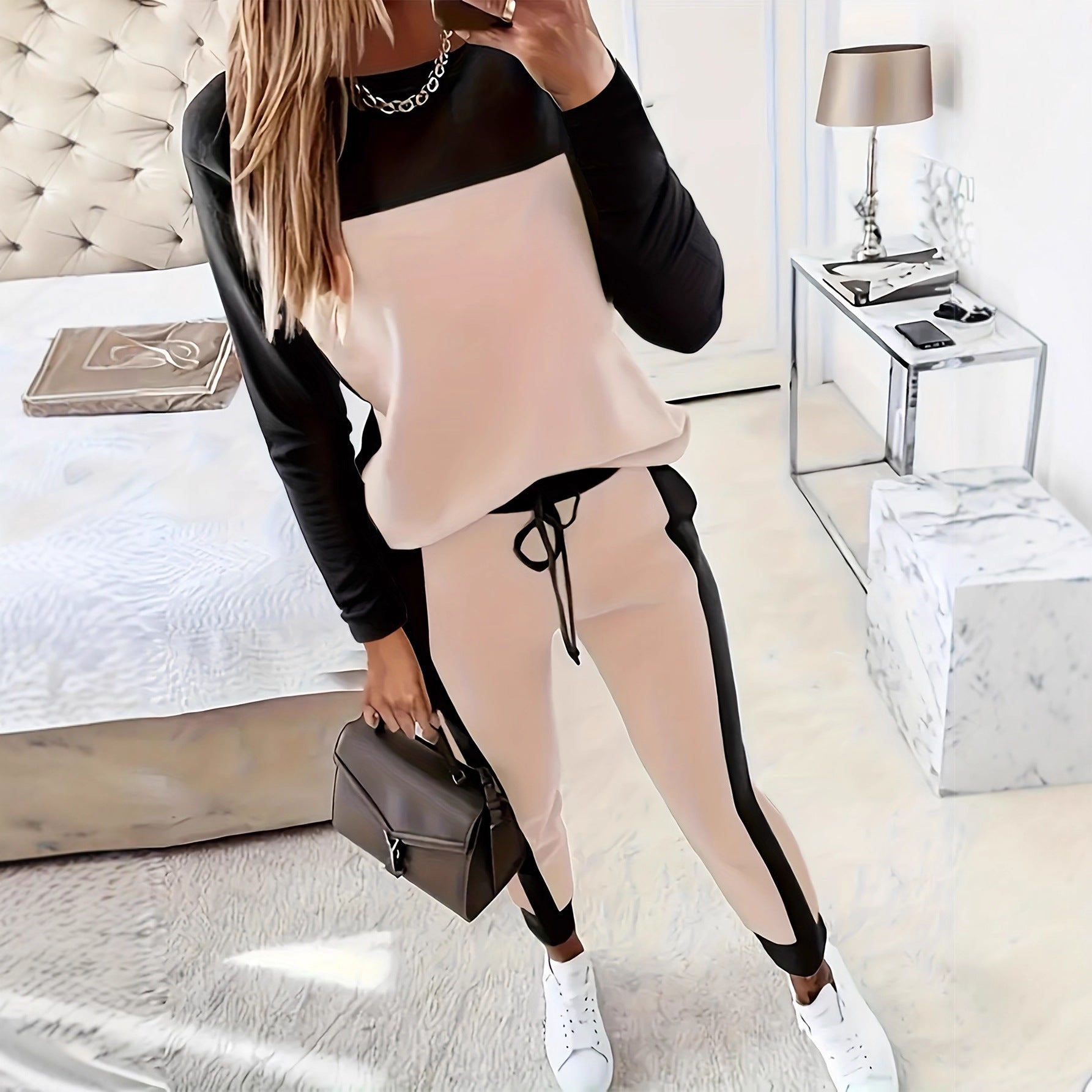 New Korean-style Casual Long-sleeve Trendy Hoodie Set 