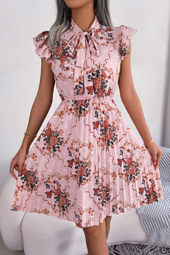 🌸 Dignified Flowers Lace-Up Waist Pleated Maxi Skirt FitiqueFit