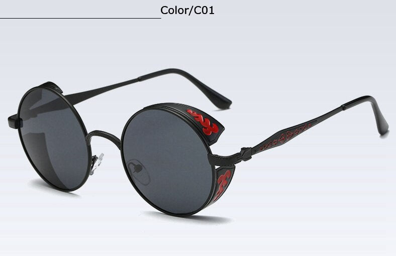 Fashion Polarized Steampunk Sunglasses Men/Women Round Metal Carving Vintage Sun Glasses Gothic UV400 Sunglass eprolo