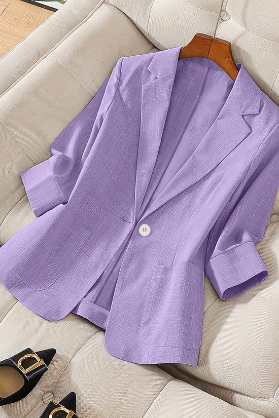 Three-quarter-sleeve Single-button Professional Casual Blazer 