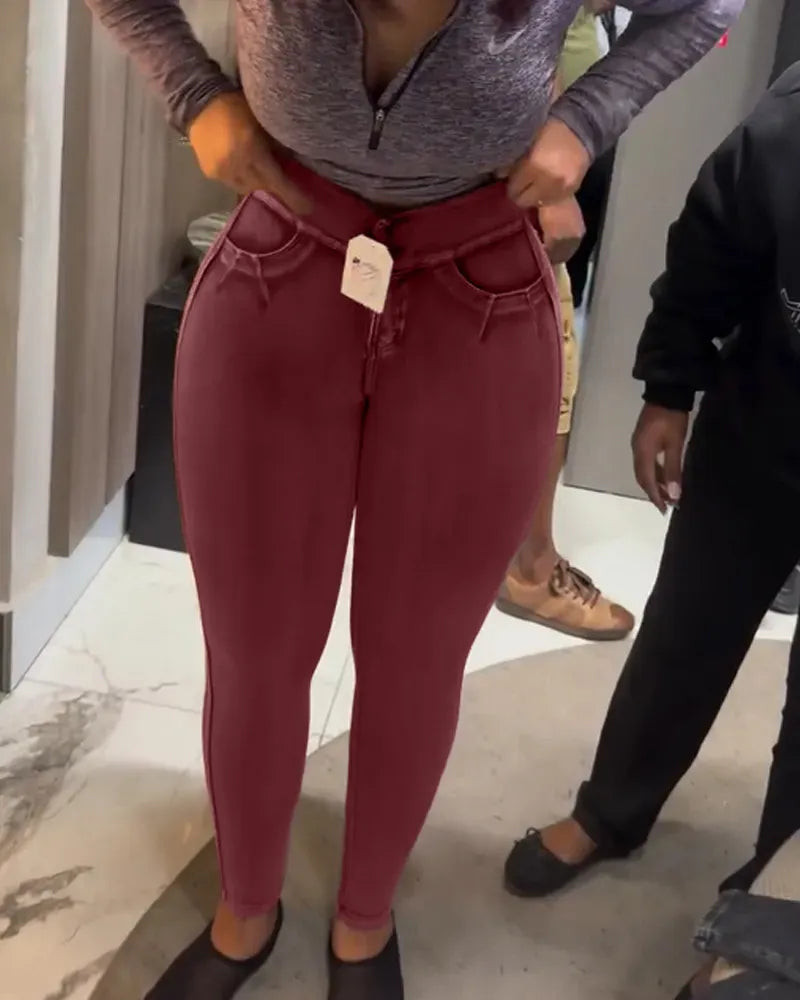 🍑 Women's Butt-Lifting Stretch Jeans – Slim Fit High-Waisted Denim FitiqueFit